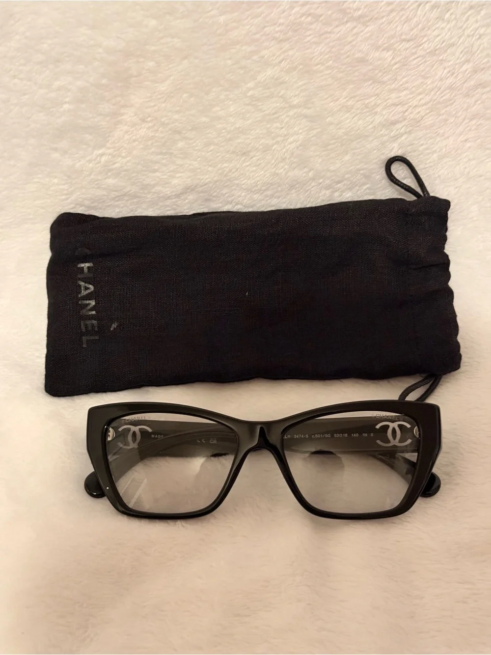 Chanel 3474S (C501) Black Cat-Eye Eyeglasses